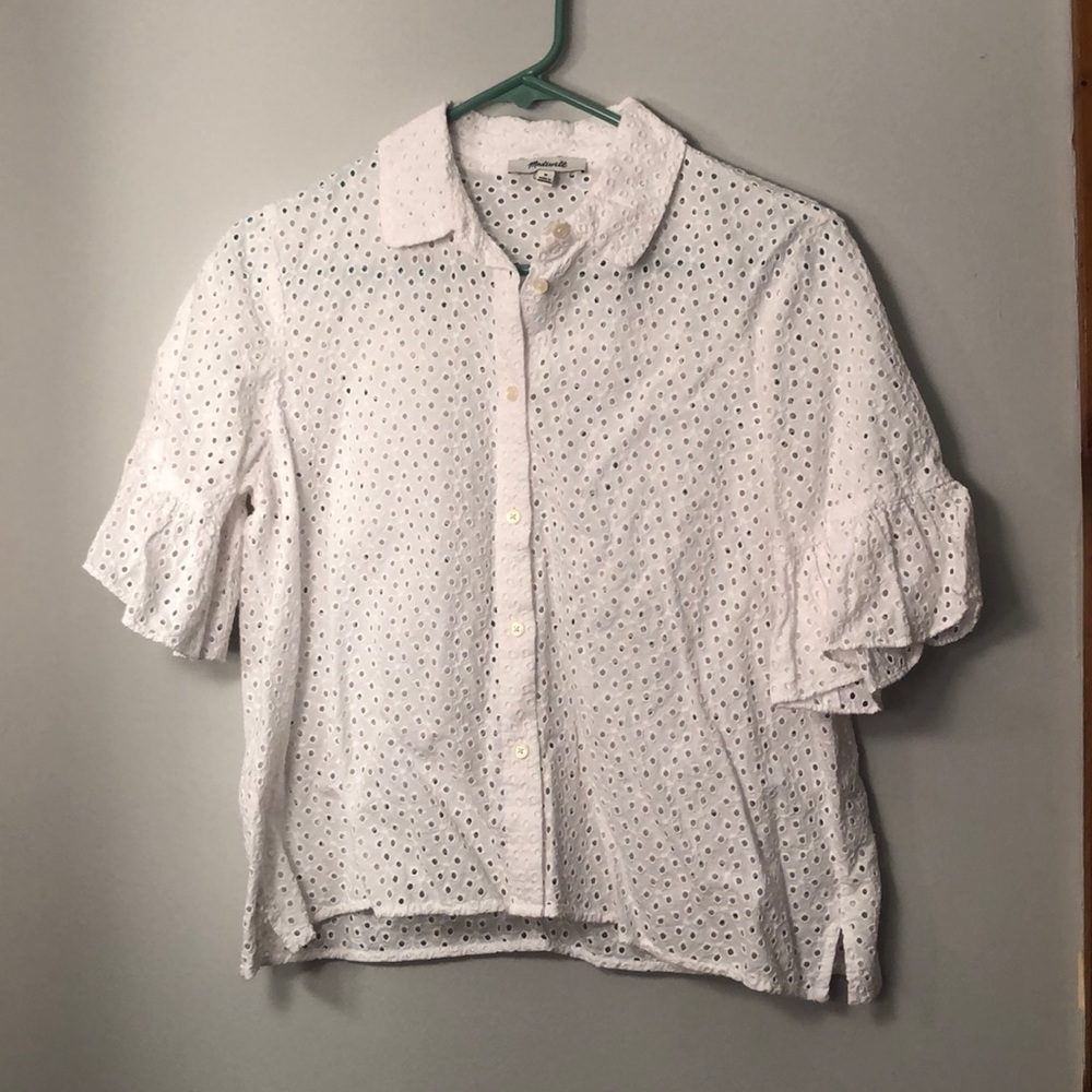 Madewell Eyelet Bell-Sleeve Shirt